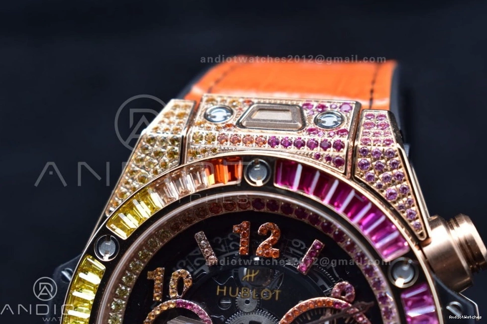 on 517 Edition King 1:1 Strap Unico Bang EasyMatch RG Rainbow 45mm Rainbow ZF A Gummy Best Big 0430